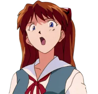 😲 Asuka Neon Genesis Evangelion Anime, Manga, Charakter, Mädchen, Cartoon, TV-Show, Evangelion, Asuka telegram sticker