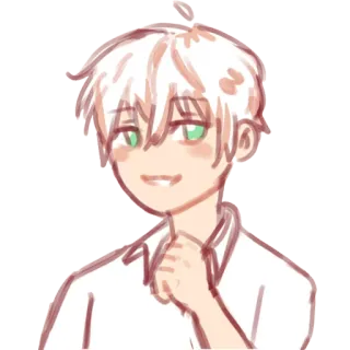 😁 애니, 귀여운, 만화, 소년, 그림 whatsapp sticker