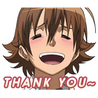 ☺️ THANK YOU~ thank you, anime, cartoon, cute telegram sticker