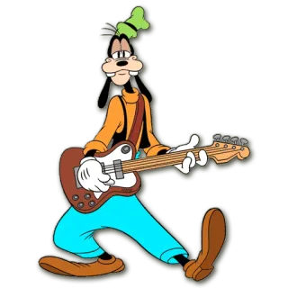 🎸 Goofy Cartone animato, Disney, Goofy, Chitarra, Musica telegram sticker