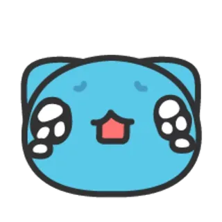 🐮 青, 猫, 動物, かわいい, ステッカー, 漫画, 可愛い telegram sticker