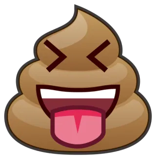 😝 какашка, эмодзи, смешной, мультфильм, юмор whatsapp sticker