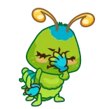🤦♀ 毛毛虫, 卡通, 昆虫, 动物, 搞笑, 可爱 whatsapp sticker