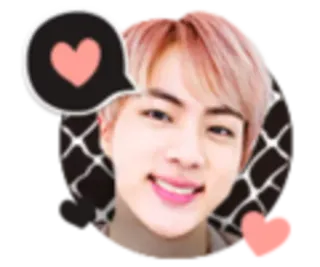 😁 Jin Jin, BTS, K-Pop, cuore, amore telegram sticker
