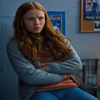 😝 Max Mayfield Stranger Things max mayfield, sadie sink, stranger things, character, red hair, arcade telegram sticker
