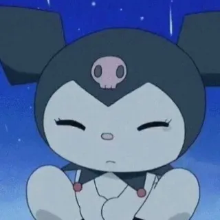 🙁 Kuromi kuromi, sanrio, personaje, lindo, kawaii telegram sticker