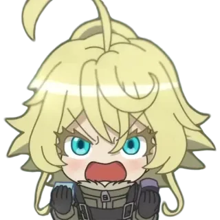 😡 Tanya Degurechaff Saga of Tanya the Evil Anime, Militär, Isekai, Fantasy, Charakter, Saga der Tanya dem Bösen whatsapp sticker