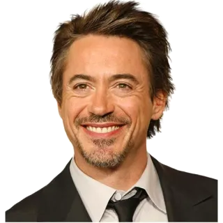 😀 Robert Downey Jr. นักแสดง, คนดัง, ภาพเหมือน, ผู้ชาย, ยิ้ม telegram sticker