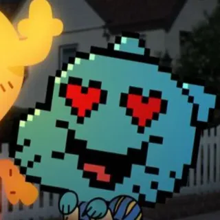 😍 Cartoon, Pixel Art, Herzaugen, Figur, Sticker whatsapp sticker