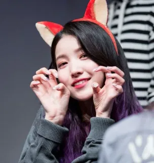 🌙 woman, k-pop, cat ears, portrait, idol, asian, girl, cute telegram sticker