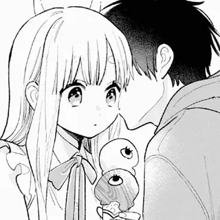 ❤️ Anime, Manga, Koppel, Ijs, Schattig, Relatie, Cartoon whatsapp sticker
