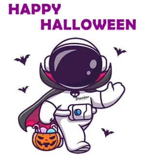 🎃 HAPPY HALLOWEEN halloween, astronauta, costume, vacanza, spaventoso, zucca, caramelle, autunno telegram sticker