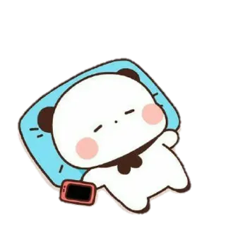 🐻 パンダ, 睡眠, 枕, 可愛い, アニメ telegram sticker