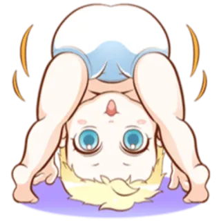 🙃 Cartoon, Anime, Sticker, Flexibilität, Übung, Mädchen, Gymnastik whatsapp sticker