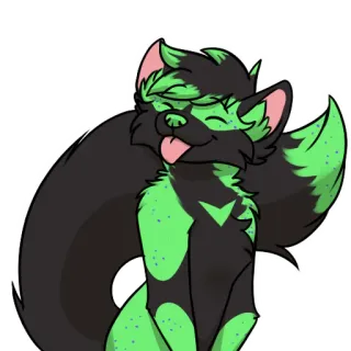 😋 furry, anthro, wolf, dog, green, happy, tongue, cute telegram sticker