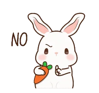 ⭐ NO กระต่าย, บันนี่, แครอท, การ์ตูน, น่ารัก, สัตว์, ห้าม telegram sticker
