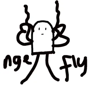 🌱 nge fly 막대기 인간, 낙서, 파리, 곤충 telegram sticker