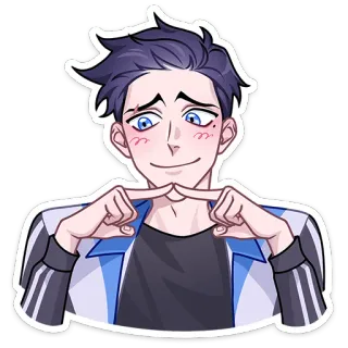 👉 anime, manga, cute, blush, character, boy, illustration telegram sticker