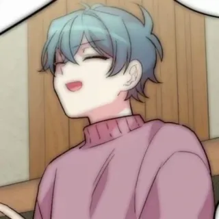 💬 Anime, Manga, Dibujo animado, Feliz, Sonrisa, Hombre, Persona telegram sticker