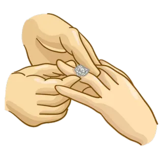 💍 anillo, boda, compromiso, joyería, mano, dedo telegram sticker