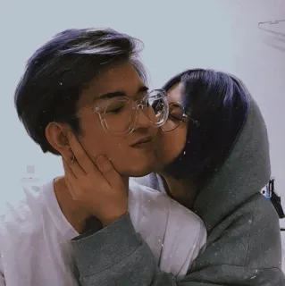 ♥️ pareja, beso, romance, amor, cariño, gente whatsapp sticker