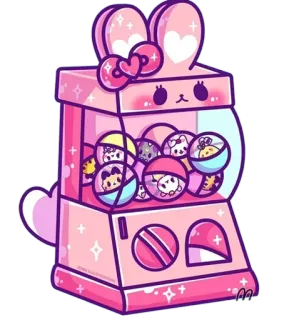 🎰 автомат с жевачкой, милый, каваий, животные, игрушки, наклейка telegram sticker