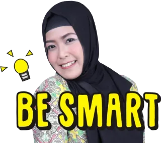 😎 BE SMART klug, Frau, Hijab, denkend, Ideen whatsapp sticker