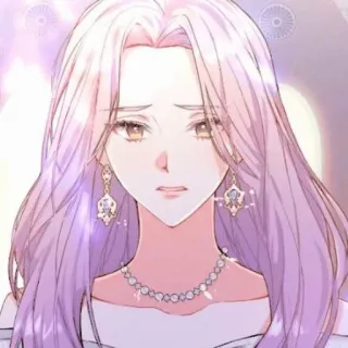 ✨ femme, animé, manga, portrait, boucles d'oreilles, collier, cheveux violets telegram sticker