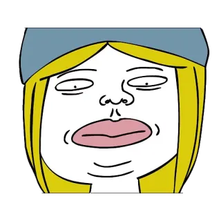 😳 rosto, mulher, desenho animado, retrato, desenho, engraçado, meme telegram sticker