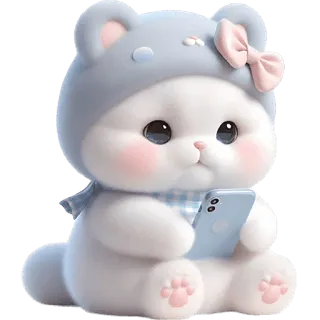 Синий мишка @Nyasticks telegram stickers