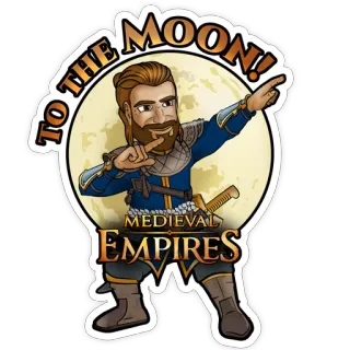 🌚 Medieval Empires TO THE MOON! MEDIEVAL EMPIRES medieval, empires, moon, game, character, fantasy, cartoon telegram sticker