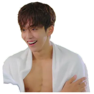 😄 homme, serviette, sourire, coréen, acteur, propre telegram sticker