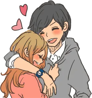 🤗 casal, amor, romance, abraçando, desenho animado, fofo telegram sticker