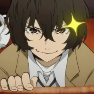 😎 Osamu Dazai Bungo Stray Dogs Anime, Manga, Dazai, Bungo Stray Dogs, Charakter, lächelnd, Mann, Kunst telegram sticker