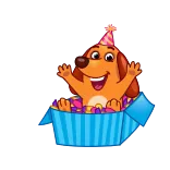 🎉 강아지, 파티, 생일, 강아지, 선물 telegram sticker