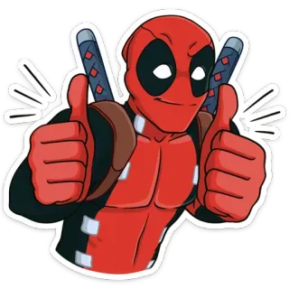 👍 Deadpool deadpool, marvel, superhéroe, cómic, pulgar arriba whatsapp sticker