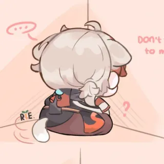 🍥 Don't want to move anime, sticker, cartoon, cute, text, character telegram sticker