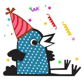 🎉 numero 3, compleanno, festa, celebrazione, cartone animato, pois telegram sticker