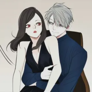 🕸 couple, dessin animé, romance, animé, homme, femme whatsapp sticker
