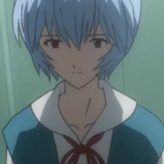 🩹 Rei Ayanami Neon Genesis Evangelion Anime, Evangelion, Rei Ayanami, Postać, Dziewczyna, Niebieskie włosy telegram sticker