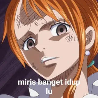 🤢 Nami One Piece miris banget idup lu Аниме, Ван Пис, Нами, Грустно, Индонезийский whatsapp sticker
