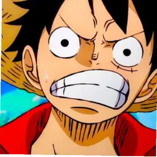 🏴‍☠️ Monkey D. Luffy One Piece Anime, One Piece, Monkey D. Luffy, Dessin animé, En colère, Personnage telegram sticker