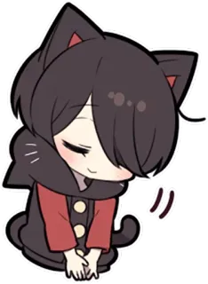 ☺️ cat girl, anime, cute, kawaii, manga, neko telegram sticker