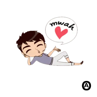 😘 mwah beso, dibujos animados, amor, corazón, lindo, cariñoso telegram sticker