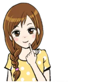 🙂 cartoon, girl, anime, thinking, cute telegram sticker