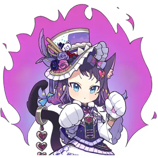 🔥 Аниме, Девушка-кошка, Милый, Чиби, Мультфильм telegram sticker