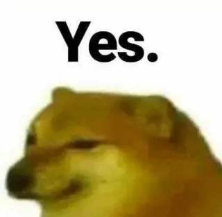 👍 Cheems Doge meme Yes. telegram sticker