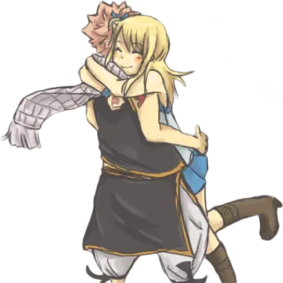 💕 Lucy Heartfilia, Natsu Dragneel Fairy Tail Anime, Mangá, Fairy Tail, Lucy Heartfilia, Natsu Dragneel, Amizade, fofo telegram sticker