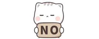 🙂 NO 고양이, 스티커, 아니요, 시위, 귀여운, 동물, 반대 telegram sticker