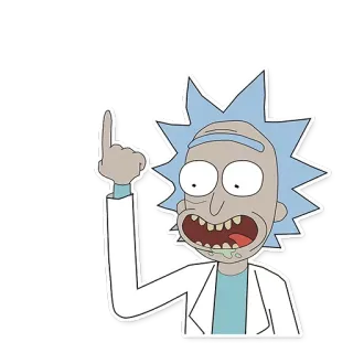 👆 Rick Sanchez Rick and Morty Rick and Morty, Kartun, Rick Sanchez, Adult Swim, Animasi, Fiksi ilmiah, Humor telegram sticker